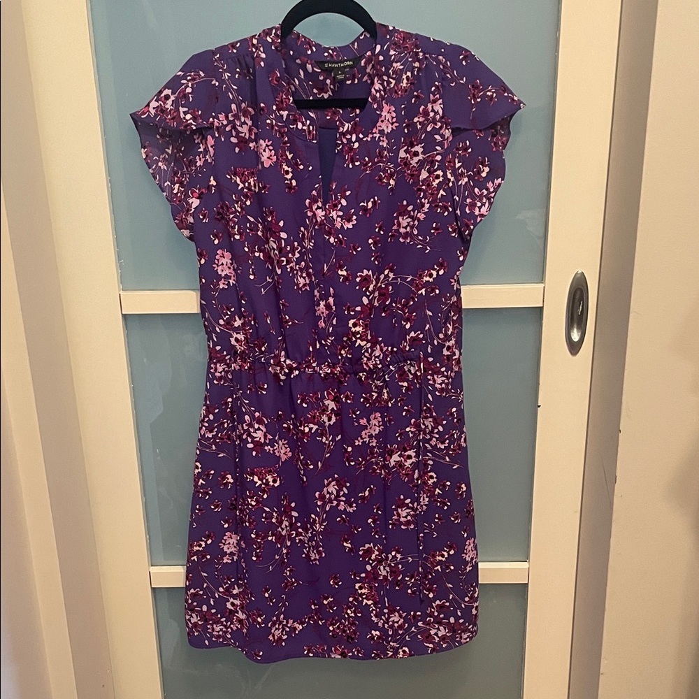 Stitch Fix 41 Hawthorn Purple Floral Dress, L, NWT New